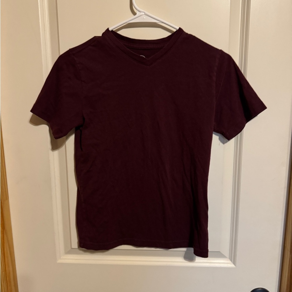Wonder Nation Boys Size 10-12‎ Burgundy V-Neck T-Shirt